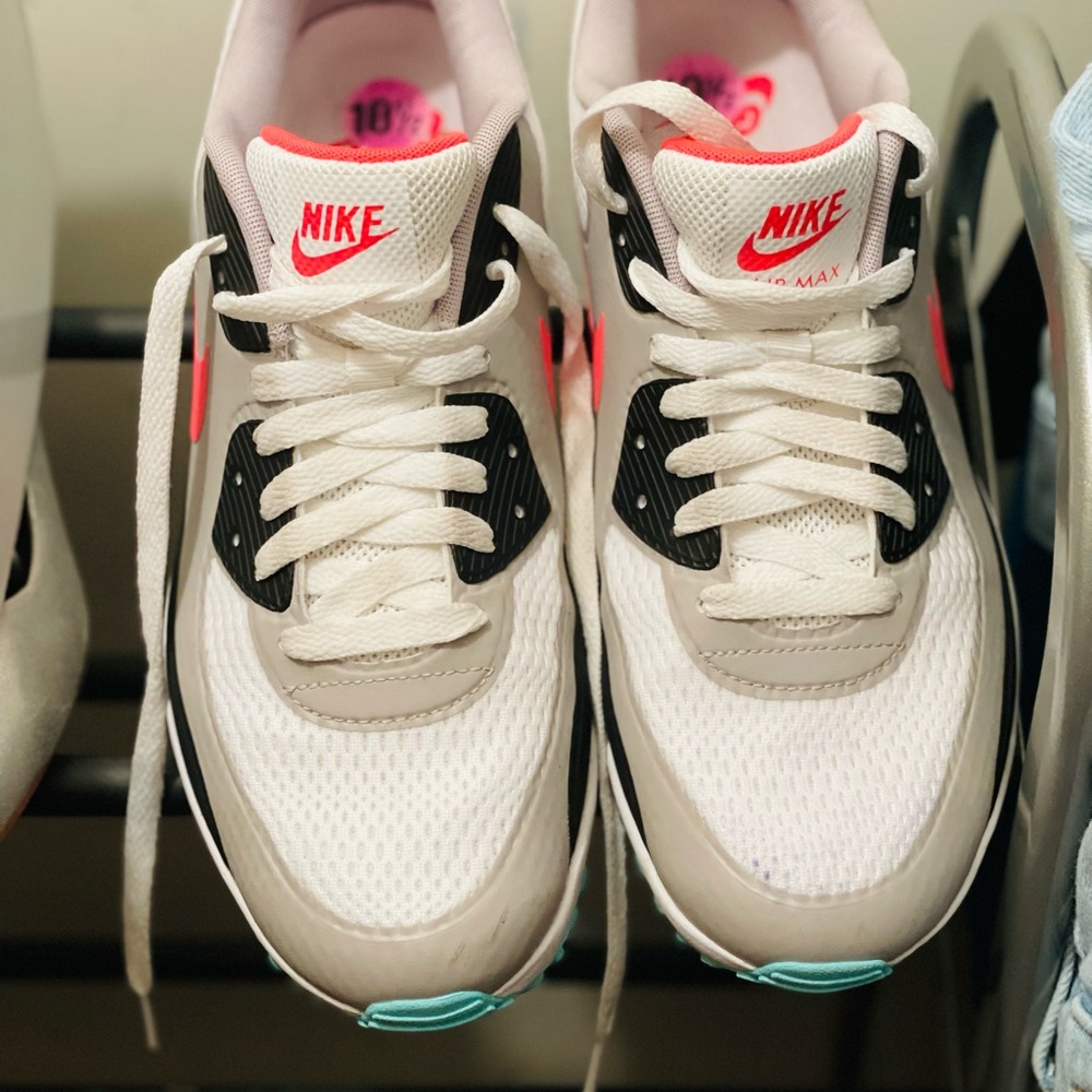 Nike Air Max Men Sneakers Nike Air Max 90 G White Hot Punch Black Shoes